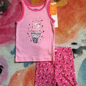 Girls “Unicone” shorts and tank pj set